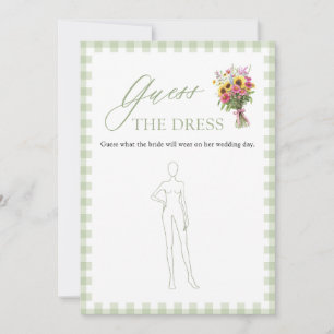 Sage Green Guess The Dress Bridal Shower Game Invitation