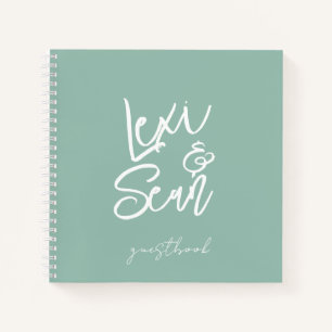  Sage Green Guestbook Spiral Notebook