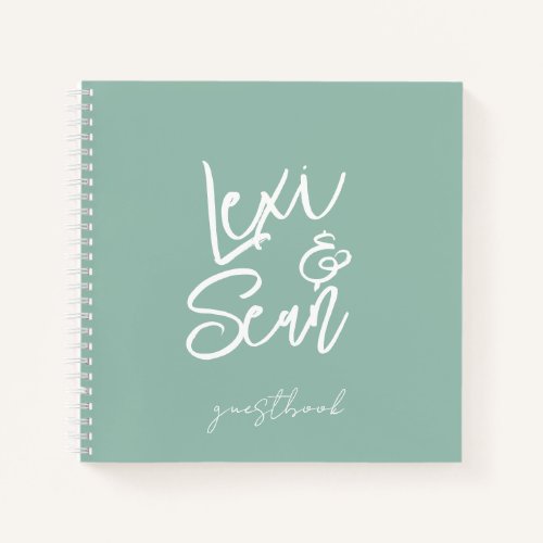  Sage Green Guestbook Spiral Notebook