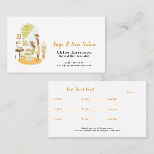 Sage Green Hair Salon Appointment Card &