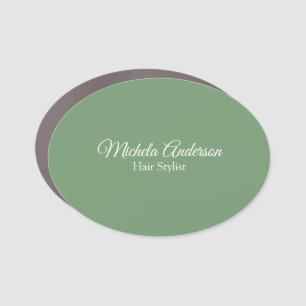 Sage green hair stylist add name contact website car magnet