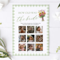 Sage Green Hand Drawn How Old Was The Bride Game
