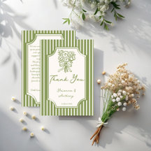Sage green hand drawn vintage stripes wedding