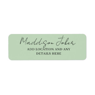Sage Green Hand Lettered Script Label