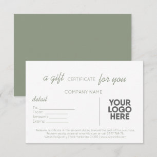 Sage Green Handwriting Business Gift With Logo