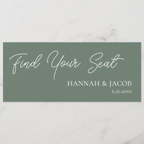 Sage Green Hanging Seating Chart Welcome Header