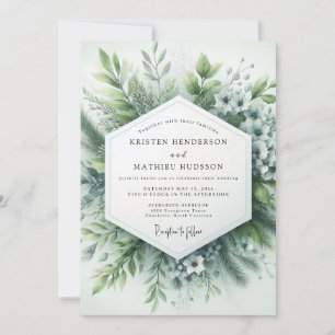 Sage Green Hazy Botanical Wedding Invitation