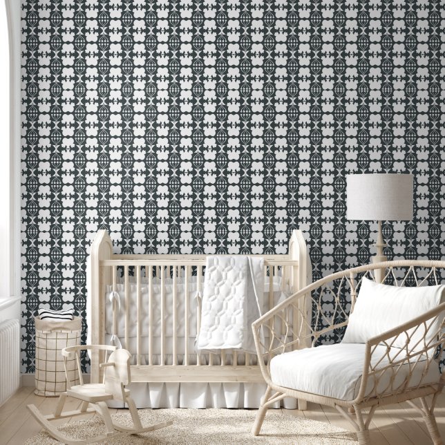 Sage Green Heart Leaf Wallpaper (Kids)