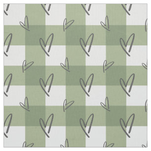 Sage Green Heart - Premium Pima Cotton Fabric
