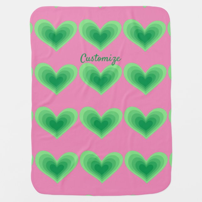 Sage Green Heart Thunder_Cove Baby Blanket (Front)
