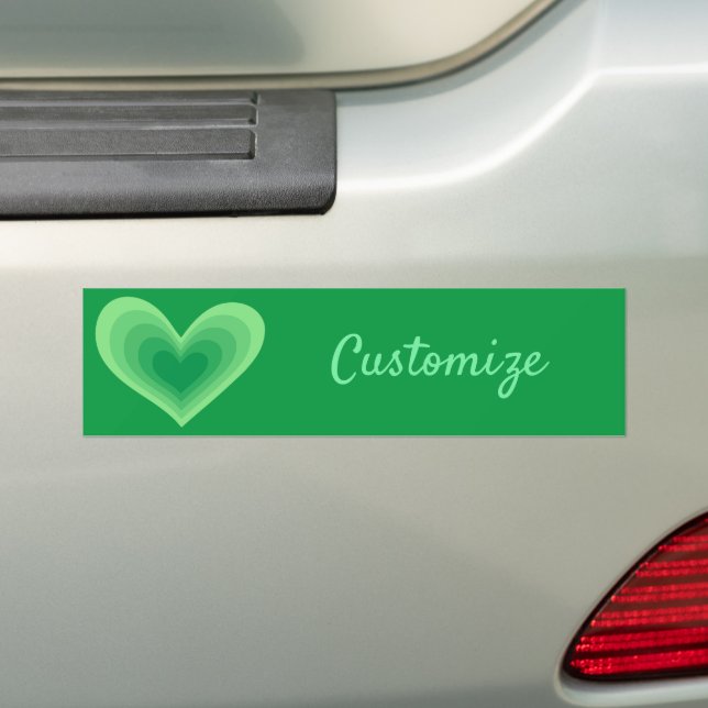 Sage Green Heart Thunder_Cove  Bumper Sticker (On Car)