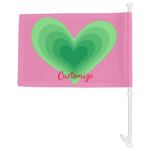 Sage Green Heart Thunder_Cove Car Flag