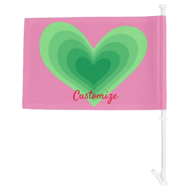 Sage Green Heart Thunder_Cove Car Flag (Back)