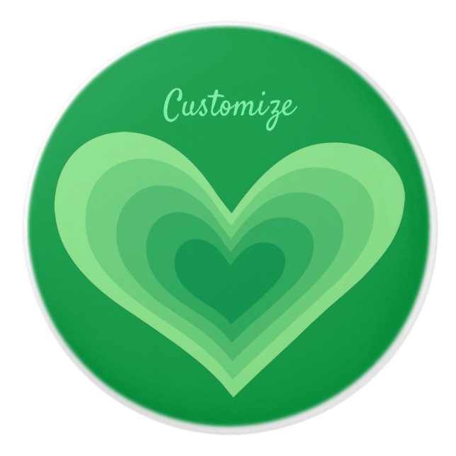 Sage Green Heart Thunder_Cove  Ceramic Knob (Front)