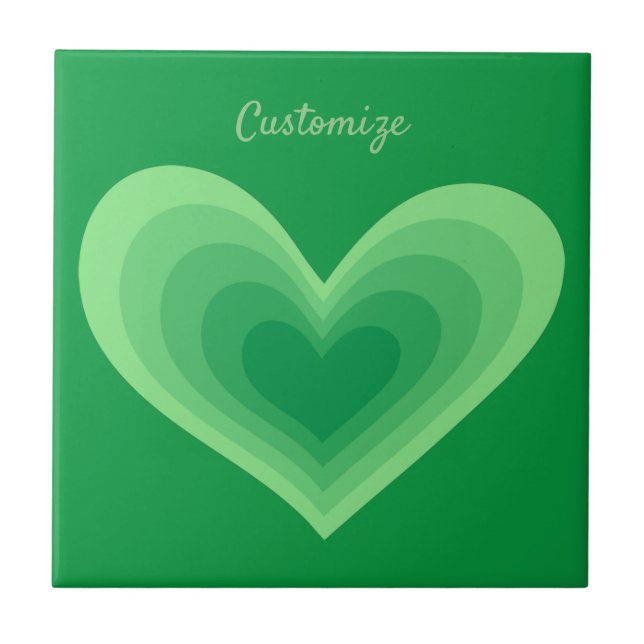 Sage Green Heart Thunder_Cove  Ceramic Tile (Front)