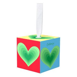 Sage Green Heart Thunder_Cove  Cube Ornament