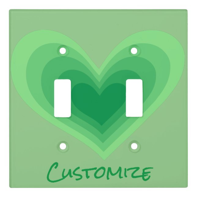 Sage Green Heart Thunder_Cove  Light Switch Cover (Front)