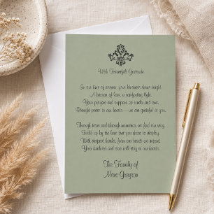 Sage Green Heartfelt Gratitude Family Thank You Card