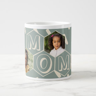 Sage Green Hexagon Modern MOM Gift Giant Coffee Mug