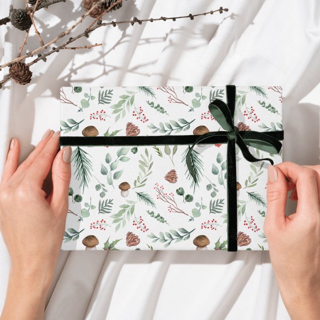 Sage Green Holiday Pattern  Wrapping Paper (Creator Uploaded)