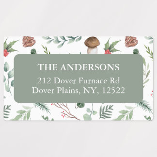 Sage Green Holiday Return Address Label