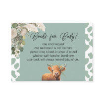 Sage Green Holy Cow Books for Baby Shower Enclosure Card