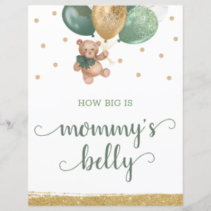 Sage Green How Big Is Mommy's Belly Teddy Bears