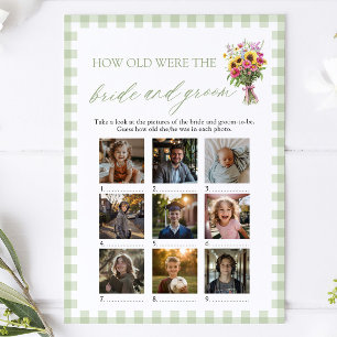 Sage Green How Old Were The Bride & Groom Game Invitation
