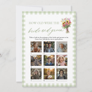 Sage Green How Old Were The Bride & Groom Game Invitation