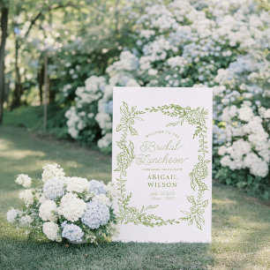 Sage Green Hydrangea Bridal Luncheon Sign