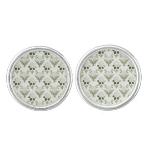 Sage Green Hydrangea & Fern Cufflinks