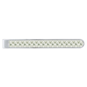 Sage Green Hydrangea & Fern Silver Finish Tie Bar