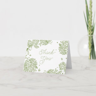 Sage Green Hydrangea Thank You Card