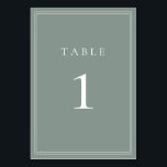 Sage Green I Modern Minimalist Wedding Table Number<br><div class="desc">Sage Green modern, minimalist wedding table number. Fully customizable! **PLEASE NOTE: For ordering Table Numbers, each card number must be edited/customized separately and added to your cart. For example: if you just select Qty: 20 cards and Add to Cart, it will be of the same number unless you customize each...</div>