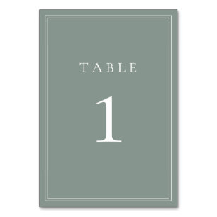 Sage Green I Modern Minimalist Wedding Table Number