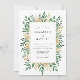 Sage Green Idyllic Botanical Wedding Invitation