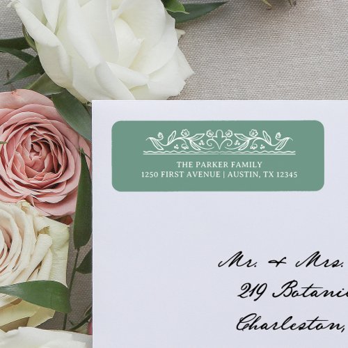 Sage Green Illustrated Botanical | Return Address Label