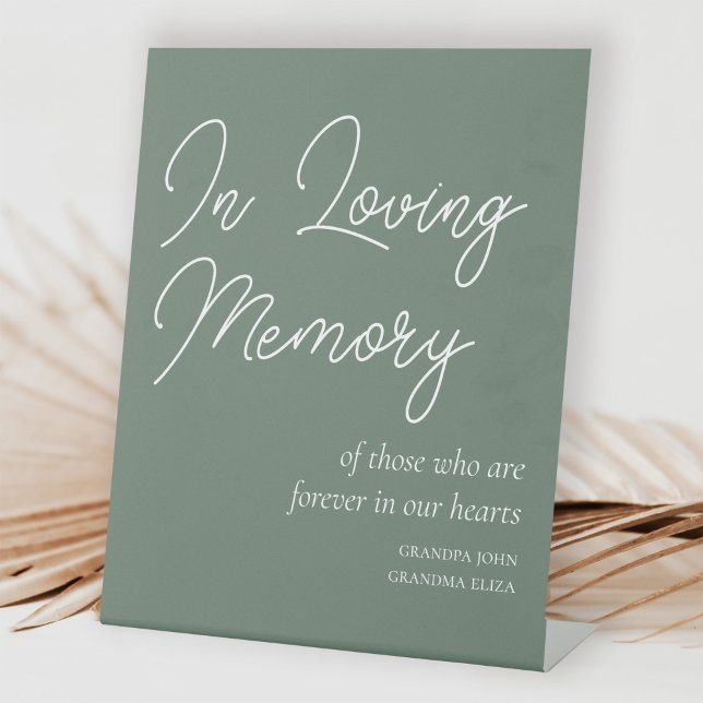Sage Green In Loving Memory Wedding Memorial Pedestal Sign (Creator Uploaded)