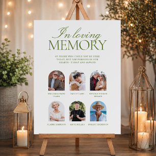 Sage Green In Loving Memory Wedding Memorial Photo Foam Board