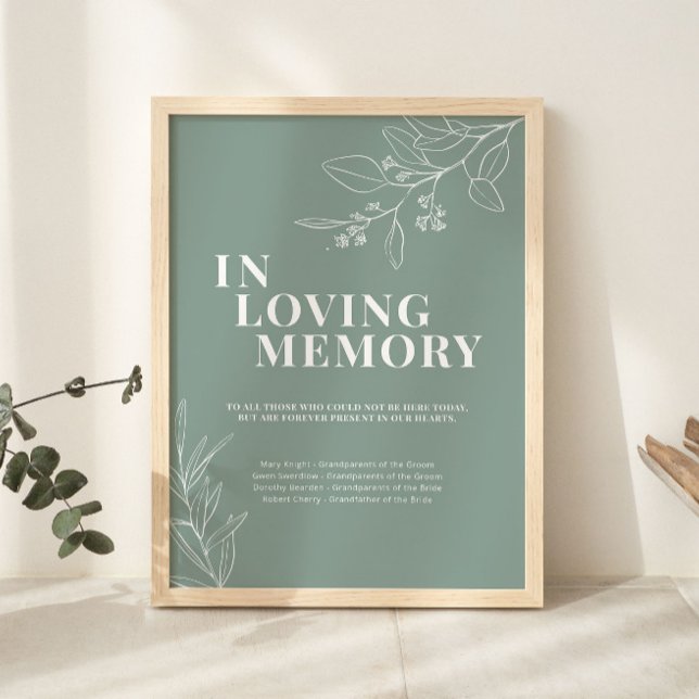 Sage Green In Loving Memory Wedding Sign  (Creator Uploaded)