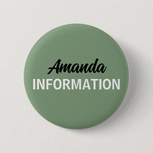 Sage Green Information Volunteer Button