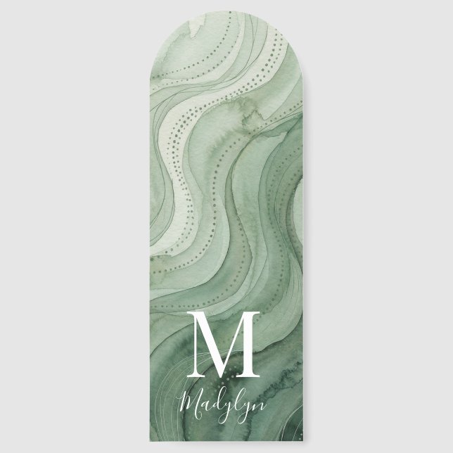 Sage green initials bookmarks (Front)