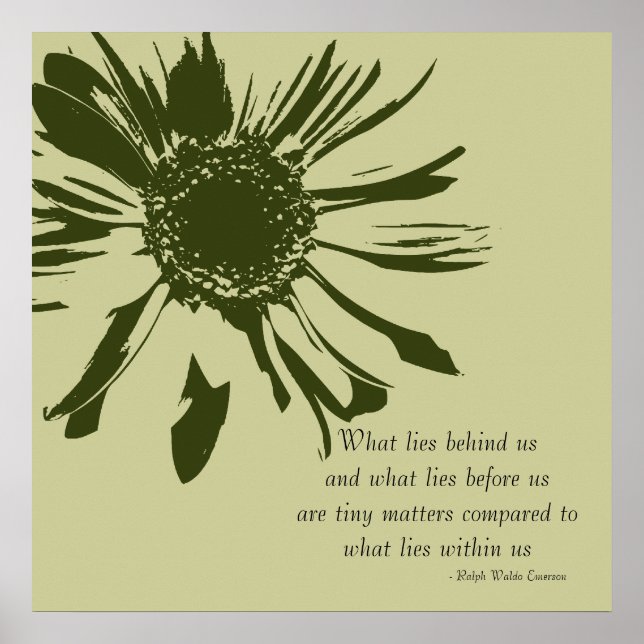 Sage Green Inspirational Floral Poster (Front)