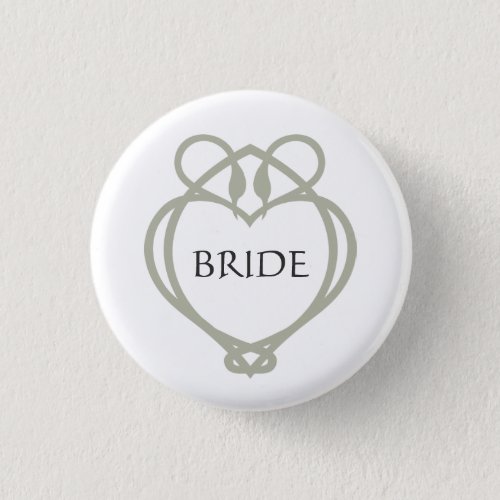 Sage Green Irish Celtic Swan Bride Button