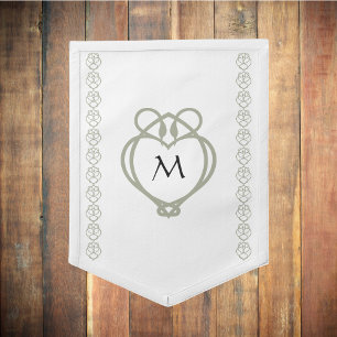 Sage Green Irish Celtic Swan Love Knot Monogram Pennant
