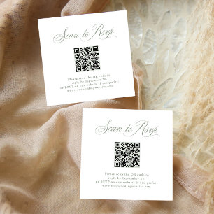 Sage Green Italian Elegance   RSVP with QR Code Enclosure Card