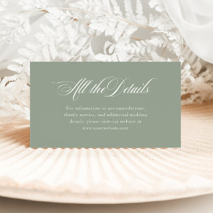 Sage Green Italian Elegance   Wedding Details Enclosure Card