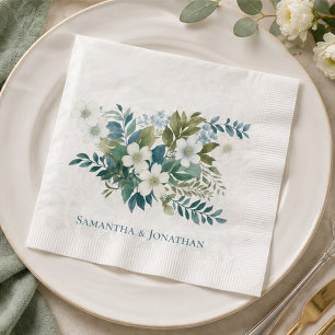 Sage Green Ivory Eucalyptus Wedding Paper Napkins