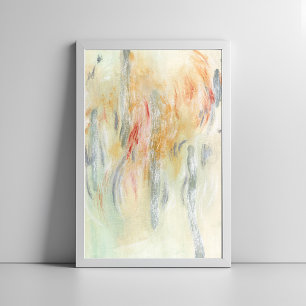 Sage Green Ivory Modern Abstract Art Poster