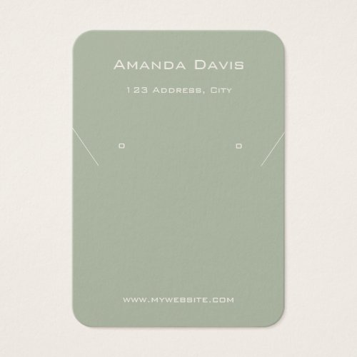 Sage green jewelry earrings photo QR display card